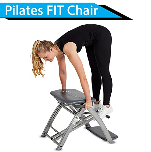 Silla de Pilates Fit – Paquete de entrenamiento con 4 DVD instructivos + ejercicios de pilates en casa + entrenamiento total en casa + niveles de resistencia ajustables