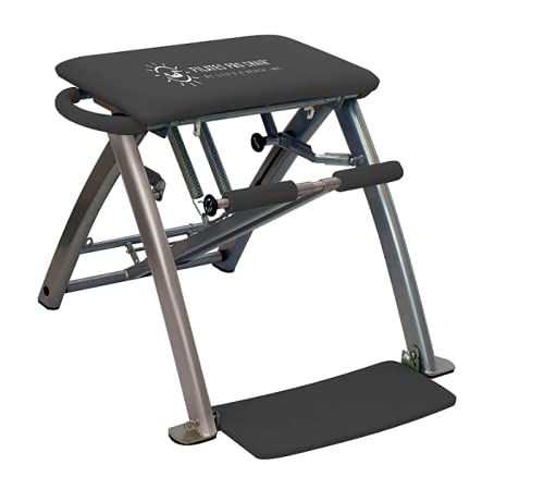 Silla de Pilates Fit – Paquete de entrenamiento con 4 DVD instructivos + ejercicios de pilates en casa + entrenamiento total en casa + niveles de resistencia ajustables