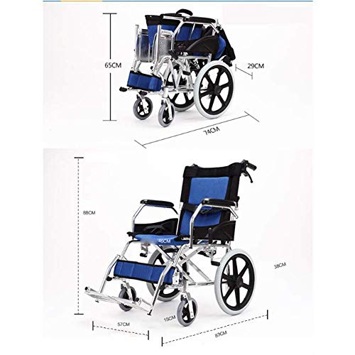 Silla de Ruedas de Aluminio Liviana con Soporte de Mesa para sombrilla Silla de Ruedas de Transporte compacta Peso Neto 9,8 kg Carro portátil Plegable