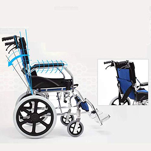 Silla de Ruedas de Aluminio Liviana con Soporte de Mesa para sombrilla Silla de Ruedas de Transporte compacta Peso Neto 9,8 kg Carro portátil Plegable