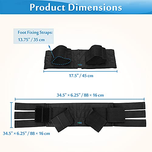 Silla de ruedas Reposapiés Correa piernas Sujeción Asiento Cinturón seguridad silla de ruedas Transporte médica pies Restricción Cinturón apoyo Accesorio para personas mayores, discapacitados (negro)
