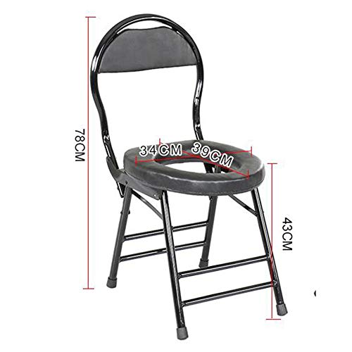 Silla para inodoro plegable de acero inoxidable resistente al agua fácil de limpiar asiento del inodoro taburete para inodoro portátil silla para personas mayores adecuada para / mujeres embarazadas