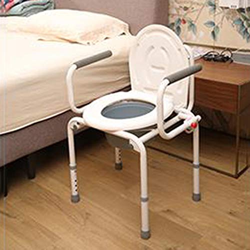 Silla para inodoro portátil plegable resistente a prueba de agua portátil de acero inoxidable resistente al agua taburete para inodoro portátil silla para personas mayores adecuada para / mujeres em