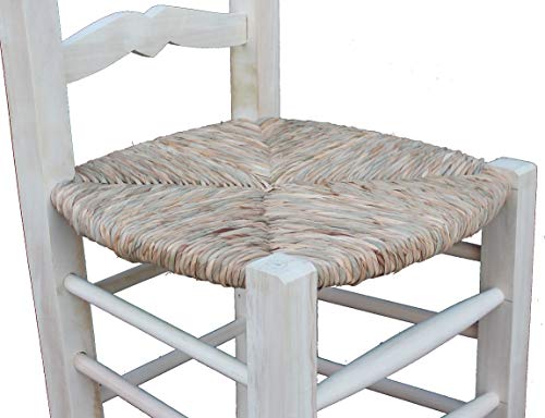 Silla Rústica con Asiento Tejido con Enea. Madera al Natural.