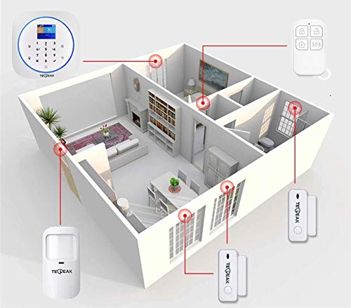 Sistema de alarma doméstica inalámbrica, TecPeak Kit de alarma WiFi/GSM con seguridad sirena proporciona un modo altamente eficaz para proteger tu hogar y oficina