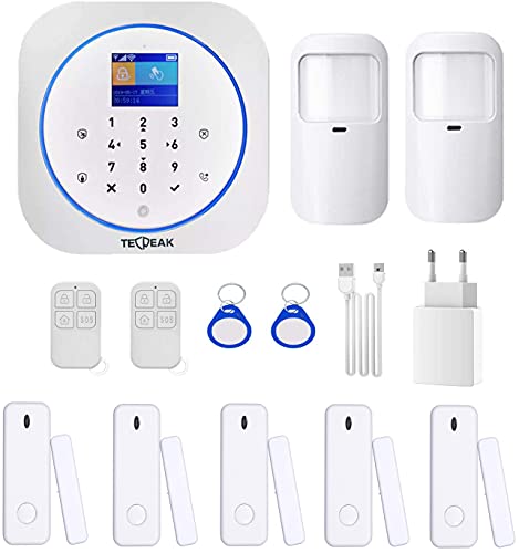 Sistema de alarma doméstica inalámbrica, TecPeak Kit de alarma WiFi/GSM con seguridad sirena proporciona un modo altamente eficaz para proteger tu hogar y oficina