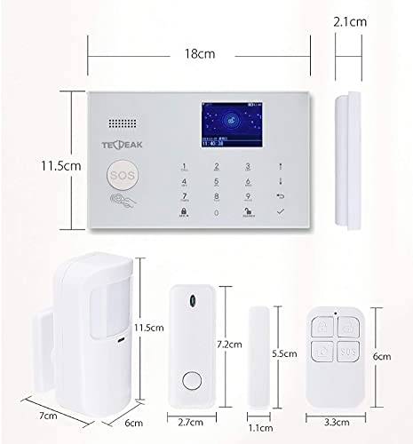 Sistema de Alarma doméstica inalámbrica, TecPeak Kit de Alarma WiFi/gsm con Sirena Seguridad Interior