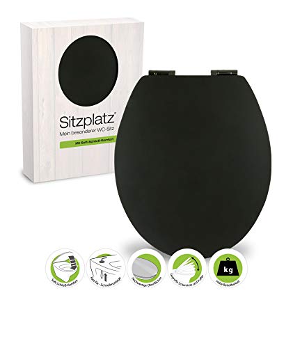 Sitzplatz 40395 – 5 – Asiento de inodoro, negro, universal