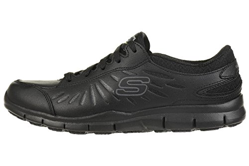 Skechers Eldred, Zapatos de Seguridad Mujer, Negro (BLK Black Leather), 37 EU