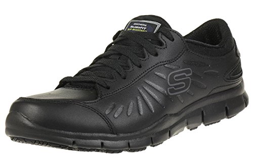 Skechers Eldred, Zapatos de Seguridad Mujer, Negro (BLK Black Leather), 37 EU