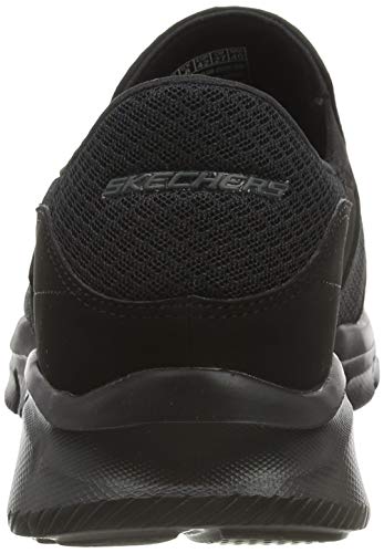 Skechers Equalizer-Persistent, Zapatillas sin Cordones Hombre, Negro BBK Black Mesh Duraleather Trim, 41 EU