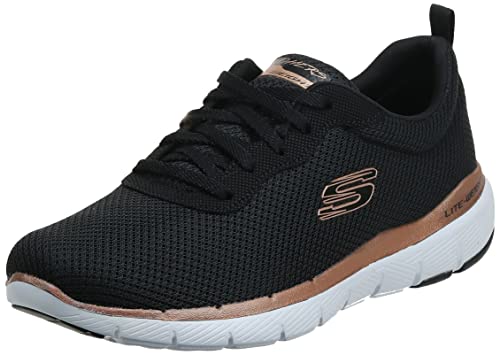 Skechers Flex Appeal 3.0-First Insight, Zapatillas Mujer, Negro (Bkrg Black Mesh/Trim), 38 EU