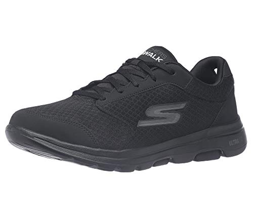 Skechers Performance Go Walk 5-Qualify, Zapatillas Hombre, Negro (BBK Black Textile/Synthetic/Black Trim), 46 EU