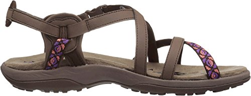 Skechers Reggae Slim-Vacay, Sandalias de Talón Abierto Mujer, Negro (Choc Black Duraleather/Webbing), 39 EU