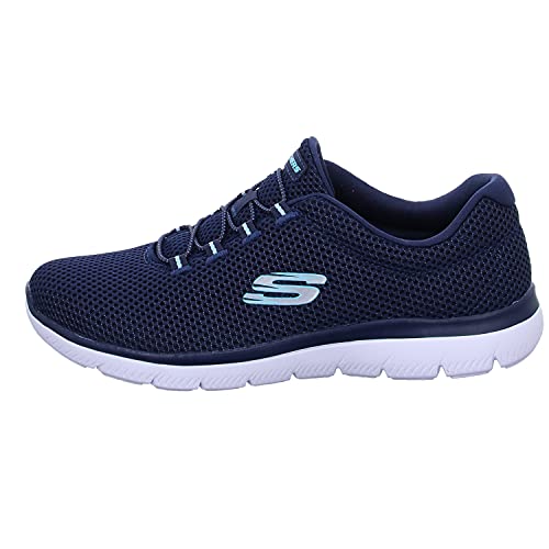 Skechers Summits, Zapatillas Mujer, Multicolor (Nvlb Black Mesh/Trim), 41 EU