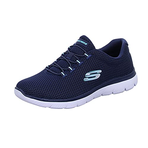 Skechers Summits, Zapatillas Mujer, Multicolor (Nvlb Black Mesh/Trim), 41 EU