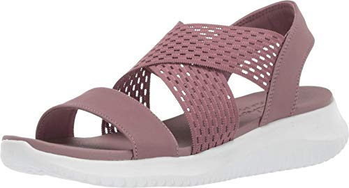 Skechers Ultra Flex-Neon Star, Sandalias de Talón Abierto Mujer, Multicolor (MVE Black Gore/Mitobuck Trim), 39 EU