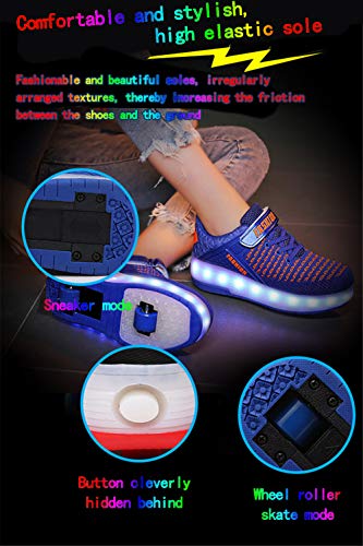 SkybirdUK 7 colores que cambian de rodillos Led zapatos del patín para Unisex-niños 13 Reino Unido Niño Azul