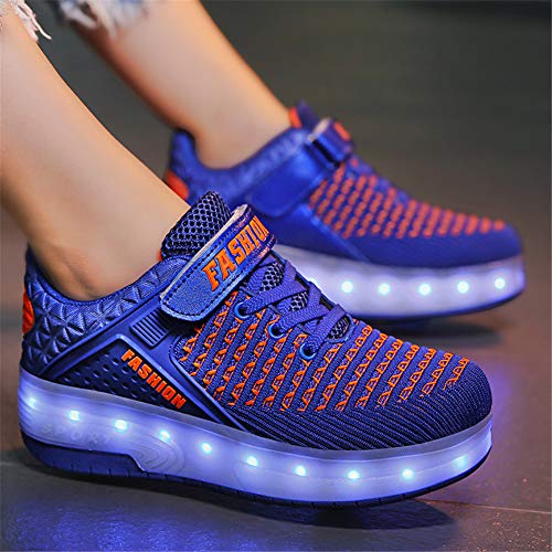 SkybirdUK 7 colores que cambian de rodillos Led zapatos del patín para Unisex-niños 13 Reino Unido Niño Azul