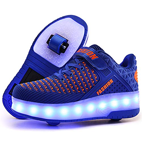 SkybirdUK 7 colores que cambian de rodillos Led zapatos del patín para Unisex-niños 13 Reino Unido Niño Azul