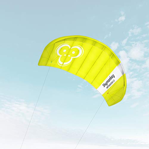 Skymonkey Airtwister 1.3 Cometa acrobática con lazos de vuelo "Ready 2 Fly"- 130 cm [verde-amarillo]