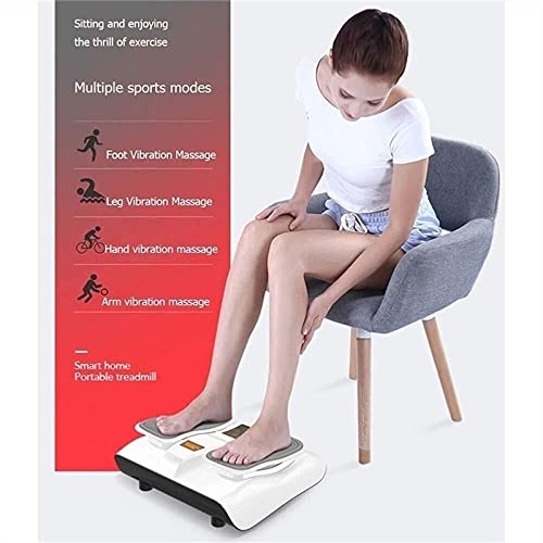 SKYWPOJU Ejercitador pasivo de piernas, máquina para Caminar Sentado, Equipo de Gimnasia para piernas, Gimnasia pasiva, para Personas Mayores, con Control Remoto, Velocidad Ajustable