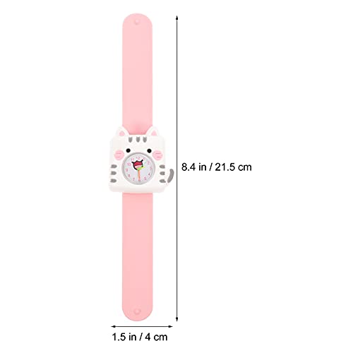 Slap en Wats Watch Silicone: Banda de Muñeca de Moda de Diseño de Dibujos Animados para Niños Niño Niño Lady Mujeres Hombres Unisex Snap Kids Relojes Rosa