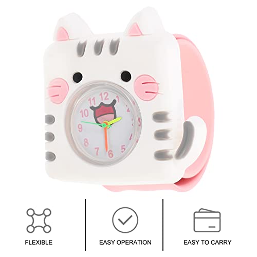 Slap en Wats Watch Silicone: Banda de Muñeca de Moda de Diseño de Dibujos Animados para Niños Niño Niño Lady Mujeres Hombres Unisex Snap Kids Relojes Rosa