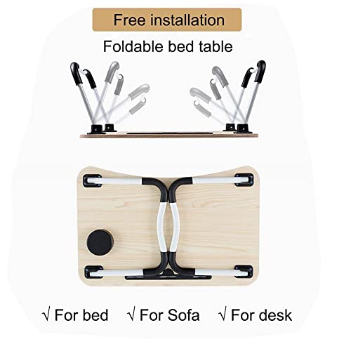 Smallrun* Mesa de Ordenador portátil para Cama y sofá, Soporte para Ordenador portátil, Soporte Vaso Mesa Plegable, portátil, Bandeja de Desayuno Mesa de Cama multifunción (Soporte-N)