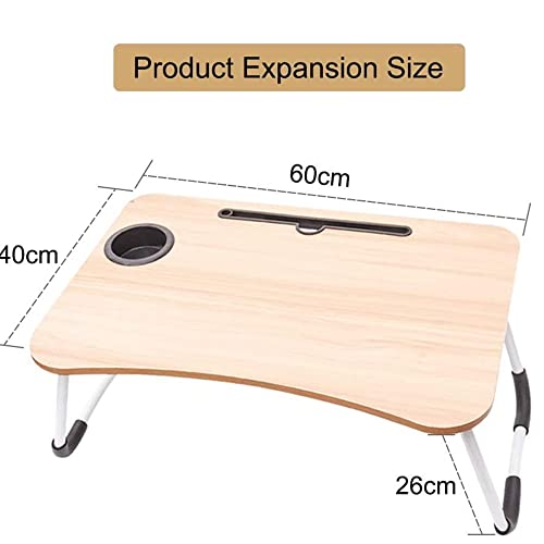 Smallrun* Mesa de Ordenador portátil para Cama y sofá, Soporte para Ordenador portátil, Soporte Vaso Mesa Plegable, portátil, Bandeja de Desayuno Mesa de Cama multifunción (Soporte-N)