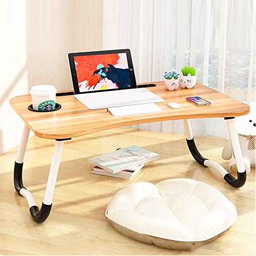 Smallrun* Mesa de Ordenador portátil para Cama y sofá, Soporte para Ordenador portátil, Soporte Vaso Mesa Plegable, portátil, Bandeja de Desayuno Mesa de Cama multifunción (Soporte-N)