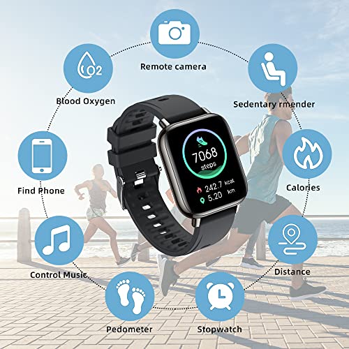 Smartwatch, 1.69'' Reloj Inteligente Hombre Mujer, Impermeable IP68 Reloj Deportivo con Pulsómetro, Monitor de Sueño, Monitores de Actividad, Cronómetro, Podómetro, Pulsera de Actividad Inteligente