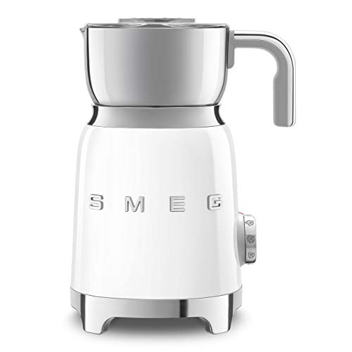 Smeg MFF01WHEU Espumador de Leche, 600 W, Aluminio, Blanco