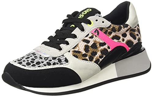 Sneakers con Rejilla, Animal Print Y TOQUES FLÚOR para Mujer Goshen