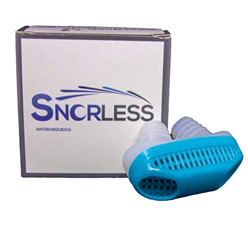 Snorless Gray Antironquidos - Dilatador nasal para dejar de roncar - Purificador de aire anti ronquidos. Incluye funda protectora antibacteriana. Deja de roncar - Descanso efectivo