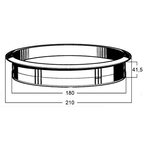 SO-TECH® Aro basura Ojillos para basura Acero Fino Cepillado Ø 210 mm Altura 41,5 mm aro pasante para encimera o Lavabos