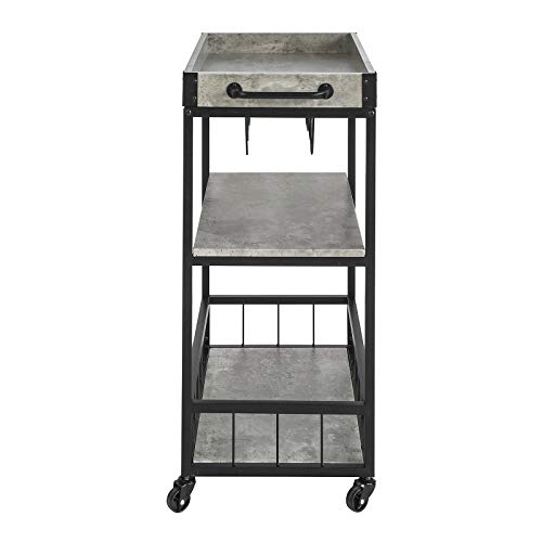 SoBuy Carrito de Cocina, Carrito de Servir, Carrito con Bandeja, Gris, FKW56-HG,ES