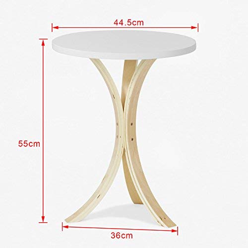 SoBuy® FBT29-W,Mesa velador, Mesa de café, Mesa auxiliares de Madera,ES (Blanco)