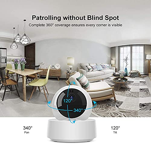 SONOFF Cámara 360°1080p- Camaras Vigilancia WiFi Interior, Camara IP Domicilio WiFi,Resolución 1080p,Vista a 360°,GK-200MP2-B Acepta Tarjeta de Max128G TF(Blanco)