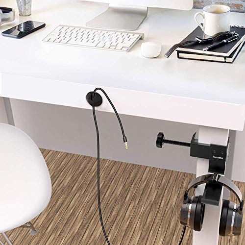 Soporte Auriculares de Metal Silicona, Hommie Soporte Cascos con Organizar de Cable para Bose QuietComfort,Beats Solo 3, Sony Playstation etc, Ideal para Mesa, Mandos Juegos, Gamepad, Armario, Ngero