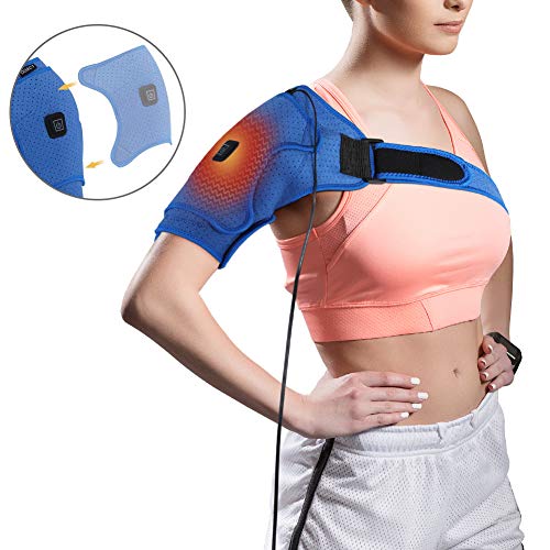 Soporte Calefactable para Hombro, Almohadilla Térmica para Hombro con Correa Ajustable, Soporte para Brazo Eléctrico USB para Dislocaciones y Tendinitis para Aliviar el Dolor de Los Músculos (S)