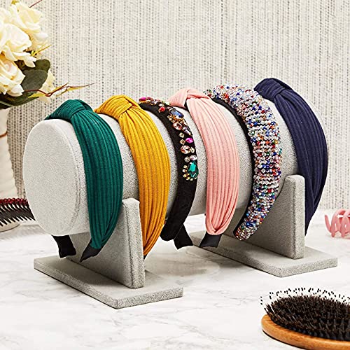 Soporte de exhibición de joyería – Terciopelo T-Bar diadema organizador para cadenas, pulseras, collares escaparate almacenamiento – gris, 12.2 x 6.5 x 6.7 pulgadas