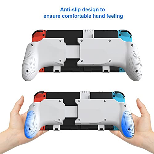 Soporte de mano para interruptor OLED, cómodo y ergonómico, mango ajustable, compatible con Switch OLED/Switch Lite, accesorio de agarre con tapas para el pulgar