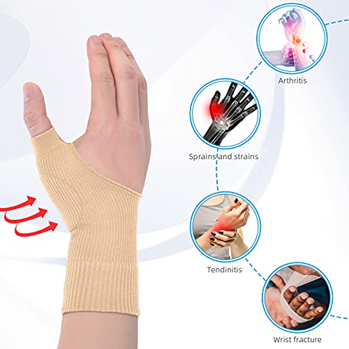 Soporte de muñeca de gel para pulgar, guantes de compresión transpirables para artritis del pulgar, túnel carpiano, tenosinovitis para hombres y mujeres, se adapta a ambas manos L