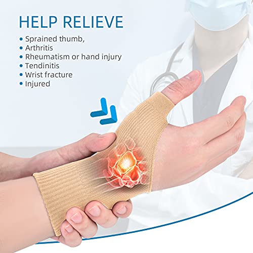 Soporte de muñeca de gel para pulgar, guantes de compresión transpirables para artritis del pulgar, túnel carpiano, tenosinovitis para hombres y mujeres, se adapta a ambas manos L