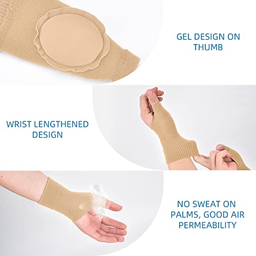 Soporte de muñeca de gel para pulgar, guantes de compresión transpirables para artritis del pulgar, túnel carpiano, tenosinovitis para hombres y mujeres, se adapta a ambas manos L