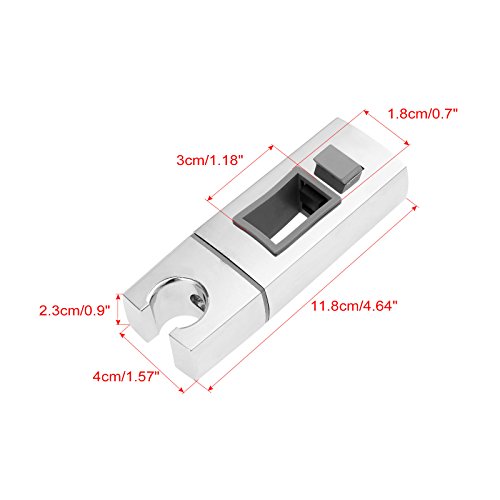 Soporte deslizante para alcachofa de ducha para barra deslizante cuadrada, ajustable, cabezal de ducha de mano, soporte de pared fijo