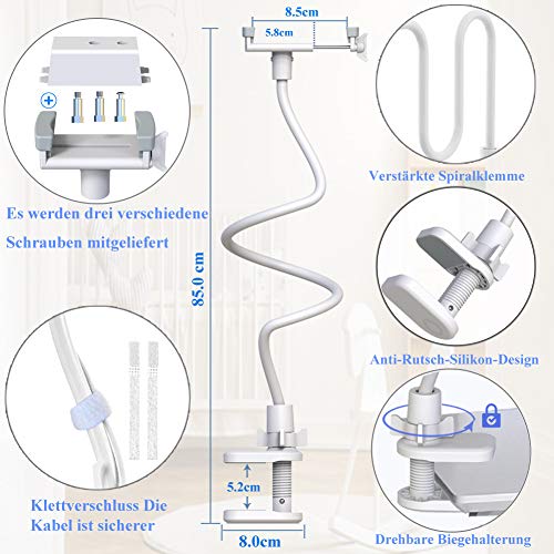 Soporte para Cámara de Vigilabebes Soporte Universal con Palo Flexible para Fijar la Cámara de bebé,soporte de cámara flexible para la habitación de los niños, compatible con la mayoría de vigilabebés