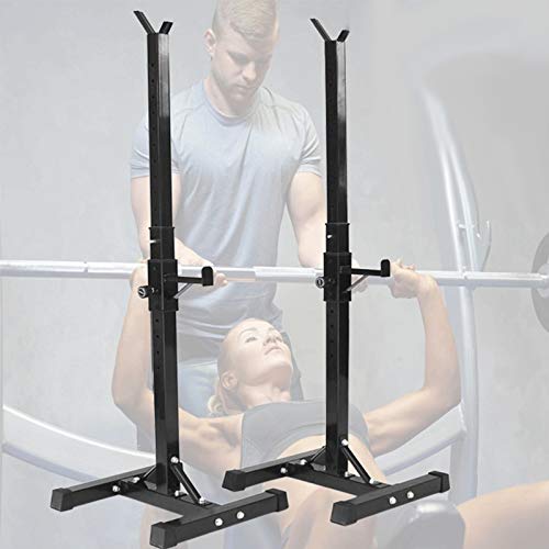 Soporte para Pesas Sentadillas Ajustable Soporte Pesas y Mancuernas Estante Barra Levantamiento Pesas Gimnasio MAX 200 KG