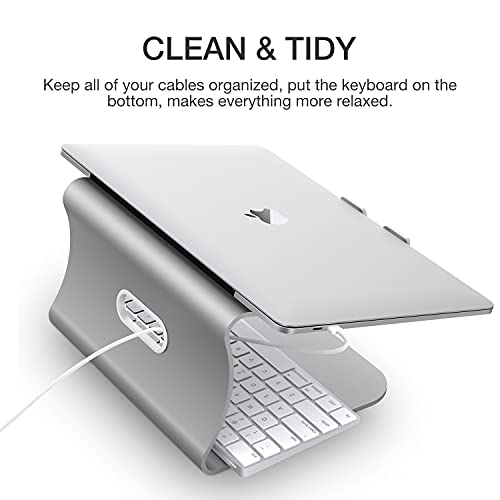 Soporte para Portátil , Soporte laptop diseñado para Apple MacBook/Ordenadores portátiles,Soporte Ordenadores Portátiles Aluminio,Plata (Patentado)